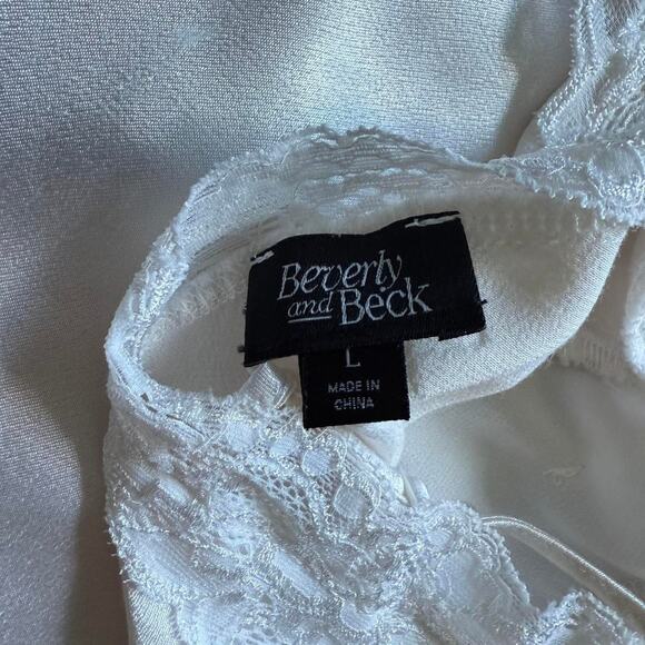 Beverly and Beck White Lace Satin Cami Bralette Top Size Large - Picture 7 of 8